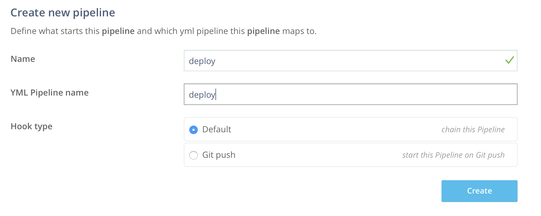 Add new pipeline